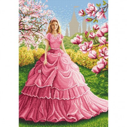 Zn 10622 Cross Stitch -kudoksella - Magnolia Lady