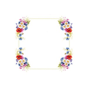 GU 10433 Cross stitch pattern - Tablecloth with wild flowers