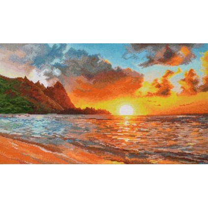 OV 917 Kit au point de croix - Coucher de soleil doré