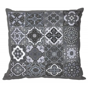 ZU 10632-01 Kit point de croix - Coussin - Carreaux gris