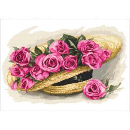 AN 10435 Tapestry Aida - Bouquet of roses in a hat