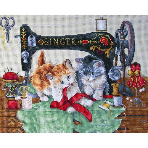 Kittens Counted Cross Stitch Kit Players and Singer Merejka K-70
