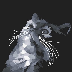 Z 10638 Cross Stitch Kit - Γκρι γάτα