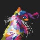 K 10637 Tapestry canvas - Colourful cat