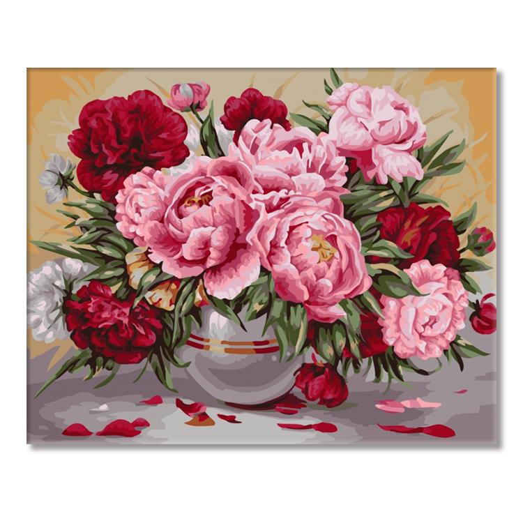 Peony Flowers Paint By Numbers Kit Paint By Numbers Home