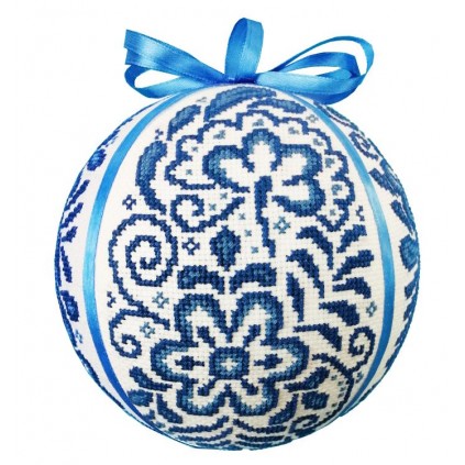 ZU 10640 Kit Cross Stitch - Bola de Natal de porcelana