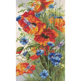 NCP 2263 Cross stitch kit with printed background - Summer rhapsody