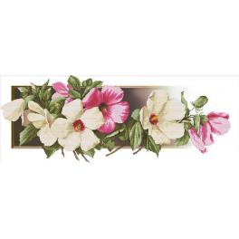 NCB 1603 Cross stitch kit with printed background - Hibiscus