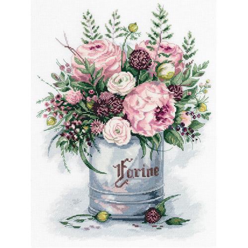 PAC 7050 Cross stitch kit - Watercolour bouquet