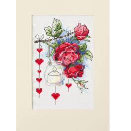 ZU 10303 Cross stitch kit - Valentine's Day card with a lantern