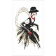 W 10426 Cross stitch pattern PDF - Black lady with a rose