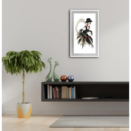K 10426 Tapestry Canvas - Black Lady With a Rose