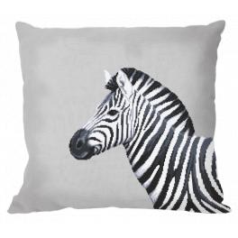 ZU 10656-01 Cross stitch kit - Cushion - Black and white zebra