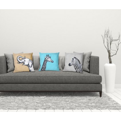 ZU 10655-01 Cross Stitch Kit - Pute - Svart og hvitt elefant