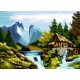 K 7289 Toile de tapisserie - Paysage de montagne