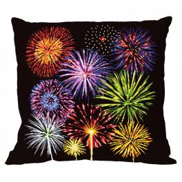 W 10659-01 Cross stitch pattern PDF - Cushion - Magic of fireworks