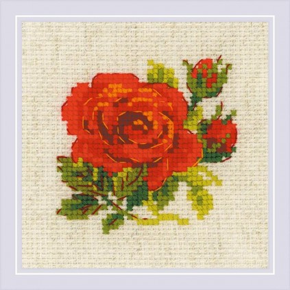 RIO 1843 Kit punto de cruz con hilo - Rosa roja