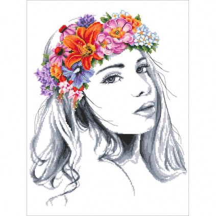 Zn 10308 Cross Stitch -kudoksisarja - Summer Lady