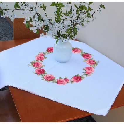 GU 10449 Padrão de ponto cruz - toalha de mesa com rosas