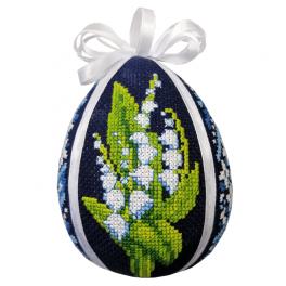 ZU 10660 Cross stitch kit - Easter egg with lilies of the valley