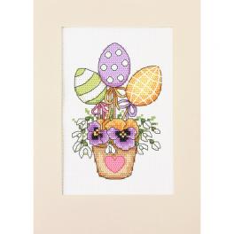 W 10310 ONLINE pattern pdf - Card - Composition with Easter eggs