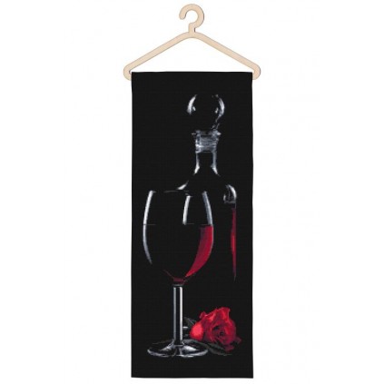 GC 10317 Padrão de ponto cruz - vidro com vinho tinto