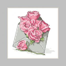 GU 10326-03 Cross stitch pattern - Postcard - Envelope with roses
