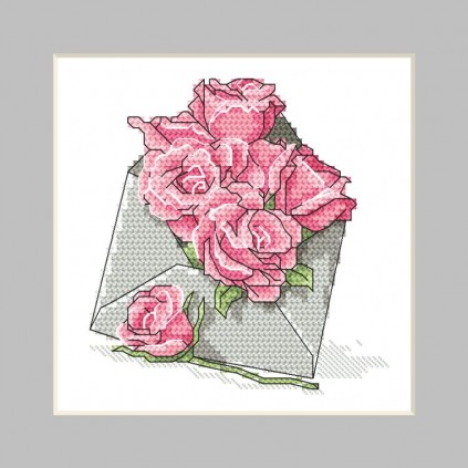 GU 10326-03 Schema punto croce - Cartolina - Busta con rose