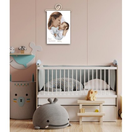 Z 10457 Kit punto croce - Certificato di nascita - Bacio della mamma