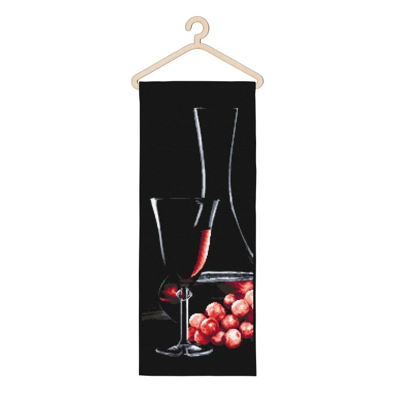 Cross stitch kit - Glass with rose wine - Coricamo