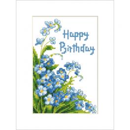 W 10678 Cross stitch pattern PDF - Postcard - Happy Birthday