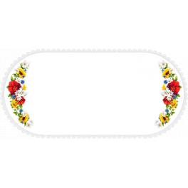GU 10462 Printed cross stitch pattern - Oval table runner with poppies