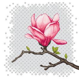 W 10671 Cross stitch pattern PDF - Charming magnolia