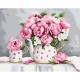 Zn 10461 Kit de tapeçaria de ponto cruz - peônias de porcelana