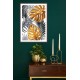 Zn 10676 Kit de tapeçaria de ponto cruz - monstera dourado