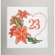 Zu 10342 Cross Stitch Kit - Syntymäpäiväkortti - Sydän liljojen kanssa