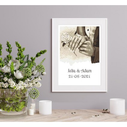 W 10340 Cross Stitch Pattern PDF - Häämuisti - Kädet