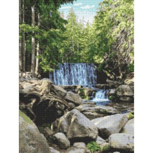 GC 10683 Padrão de ponto cruzado no papel - Cachoeira selvagem