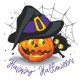 GU 10475 trykt tverrstingmønster - Pute - Happy Halloween