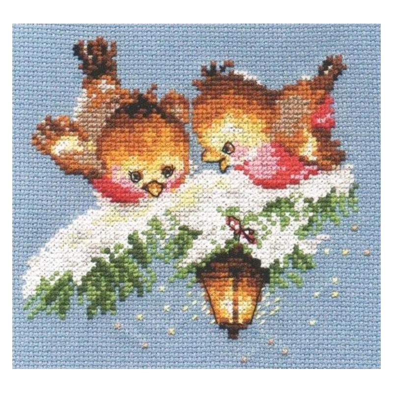 Ontwaken Afleiding Hiel Cross stitch kit - Winter bunny