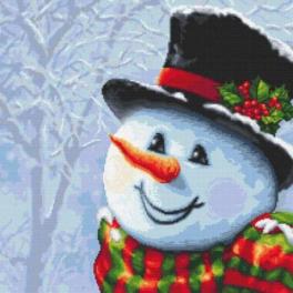 S 10643 Cross stitch pattern for smartphone - Snowman painted with a needle