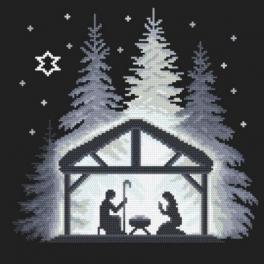 S 10645 Cross stitch pattern for smartphone - Night in the stable