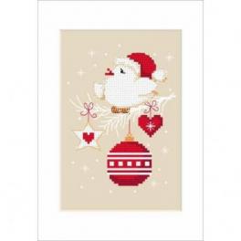 S 8790 Cross stitch pattern for smartphone - Christmas postcard - Bird