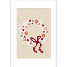S 8792 Cross stitch pattern for smartphone - Christmas card - Christmas wreath