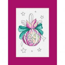 S 10146 Cross stitch pattern for smartphone - Card with a Christmas ball