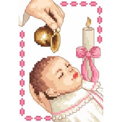 S 4925-01 Padrão de ponto cruzado para smartphone - Card - Girl Baptism