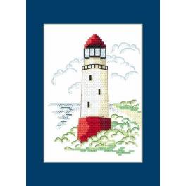 S 8653-01 Cross stitch pattern for smartphone - Postcard - Landscape with sea light I