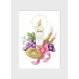 S 4992 Cross stitch pattern for smartphone - Holy communion card - Candle