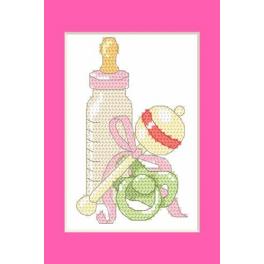 S 8615-01 Cross stitch pattern for smartphone - Birthday card - Birth of the daughter