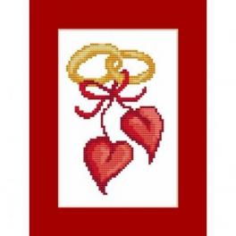 S 10112 Cross stitch pattern for smartphone - Card - Wedding hearts